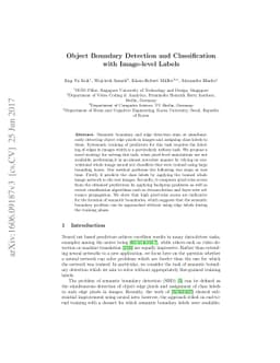 Object Boundary Detection and Classification with Image-level Labels