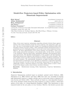 Model-Free Trajectory-based Policy Optimization with Monotonic
  Improvement