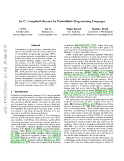 Swift: Compiled Inference for Probabilistic Programming Languages