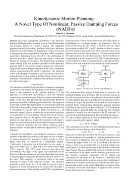 Kinodynamic Motion Planning: A Novel Type Of Nonlinear, Passive Damping
  Forces And Advantages
