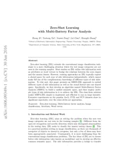 Zero-Shot Learning with Multi-Battery Factor Analysis