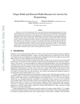 Clique-Width and Directed Width Measures for Answer-Set Programming