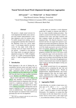 Neural Network-based Word Alignment through Score Aggregation