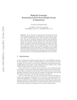 Ballpark Learning: Estimating Labels from Rough Group Comparisons