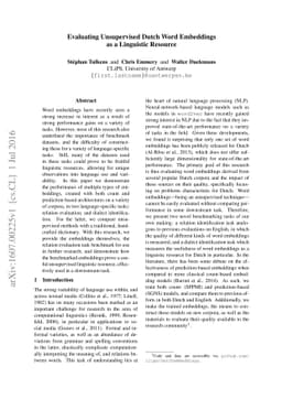 Evaluating Unsupervised Dutch Word Embeddings as a Linguistic Resource