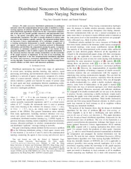 Distributed Nonconvex Multiagent Optimization Over Time-Varying Networks