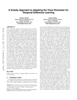 A Greedy Approach to Adapting the Trace Parameter for Temporal
  Difference Learning