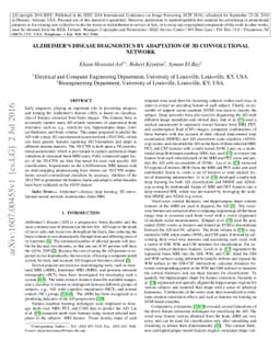 Alzheimer's Disease Diagnostics by Adaptation of 3D Convolutional
  Network