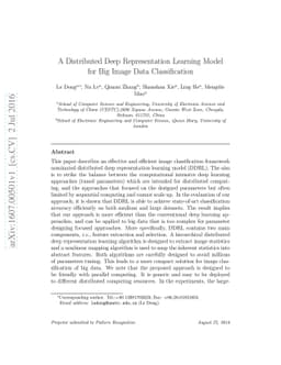 A Distributed Deep Representation Learning Model for Big Image Data
  Classification