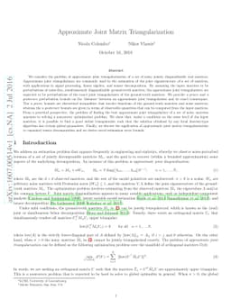 Approximate Joint Matrix Triangularization