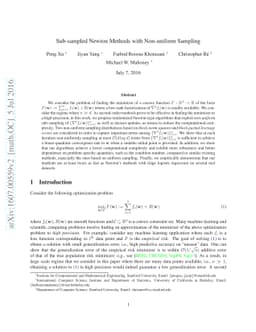 Sub-sampled Newton Methods with Non-uniform Sampling