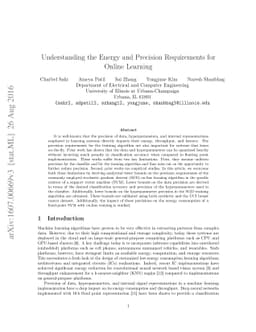 Understanding the Energy and Precision Requirements for Online Learning