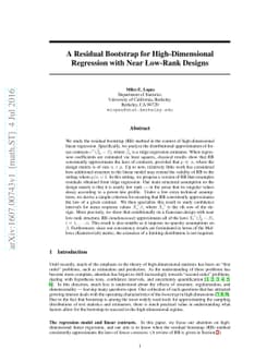 A Residual Bootstrap for High-Dimensional Regression with Near Low-Rank
  Designs