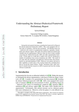 Understanding the Abstract Dialectical Framework (Preliminary Report)