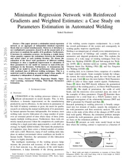 Minimalist Regression Network with Reinforced Gradients and Weighted
  Estimates: a Case Study on Parameters Estimation in Automated Welding