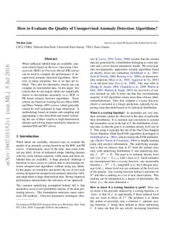 How to Evaluate the Quality of Unsupervised Anomaly Detection
  Algorithms?