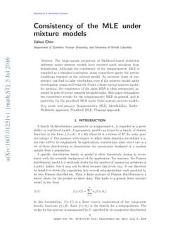 Consistency of the MLE under mixture models