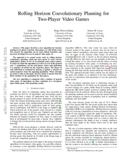 Rolling Horizon Coevolutionary Planning for Two-Player Video Games