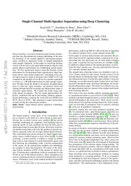 Single-Channel Multi-Speaker Separation using Deep Clustering