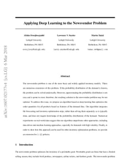 Applying Deep Learning to the Newsvendor Problem