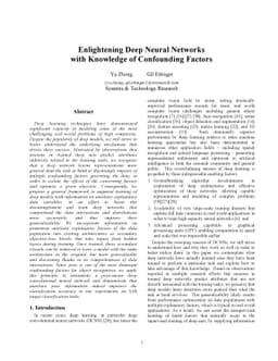 Enlightening Deep Neural Networks with Knowledge of Confounding Factors