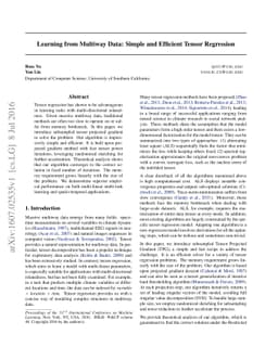 Learning from Multiway Data: Simple and Efficient Tensor Regression