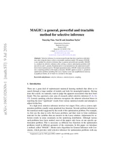 MAGIC: a general, powerful and tractable method for selective inference