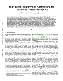 High-Level Programming Abstractions for Distributed Graph Processing