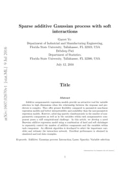 Sparse additive Gaussian process with soft interactions