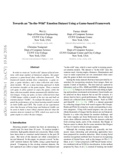 Towards an "In-the-Wild" Emotion Dataset Using a Game-based Framework