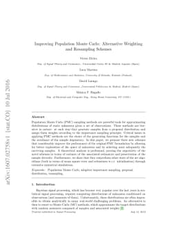 Improving Population Monte Carlo: Alternative Weighting and Resampling
  Schemes