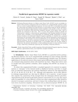 Parallel local approximation MCMC for expensive models