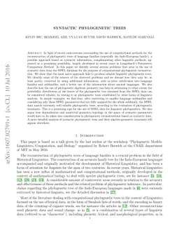 Syntactic Phylogenetic Trees