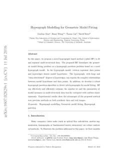 Hypergraph Modelling for Geometric Model Fitting
