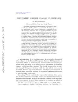 Barycentric Subspace Analysis on Manifolds