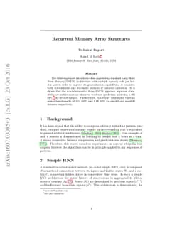 Recurrent Memory Array Structures