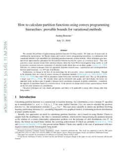 How to calculate partition functions using convex programming
  hierarchies: provable bounds for variational methods