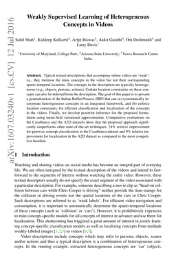 Weakly Supervised Learning of Heterogeneous Concepts in Videos