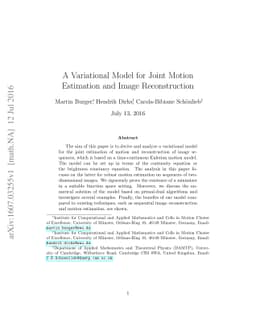 A Variational Model for Joint Motion Estimation and Image Reconstruction