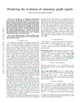 Predicting the evolution of stationary graph signals