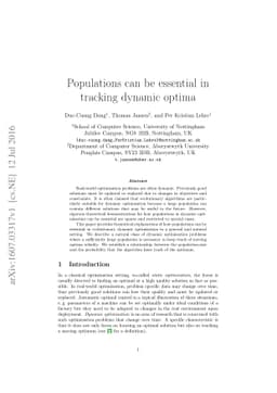 Populations can be essential in tracking dynamic optima