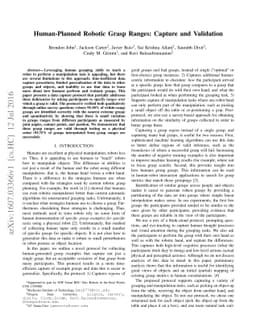 Human-Planned Robotic Grasp Ranges: Capture and Validation