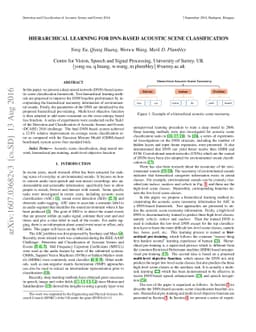 Hierarchical learning for DNN-based acoustic scene classification