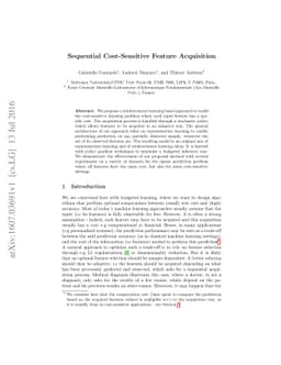 Sequential Cost-Sensitive Feature Acquisition