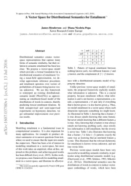 A Vector Space for Distributional Semantics for Entailment