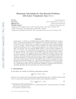 Homotopy Smoothing for Non-Smooth Problems with Lower Complexity than
  $O(1/ε)$