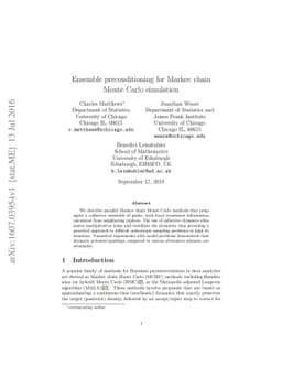 Ensemble preconditioning for Markov chain Monte Carlo simulation