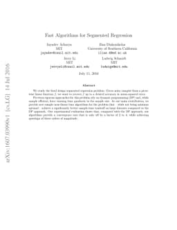 Fast Algorithms for Segmented Regression