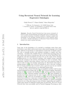 Using Recurrent Neural Network for Learning Expressive Ontologies