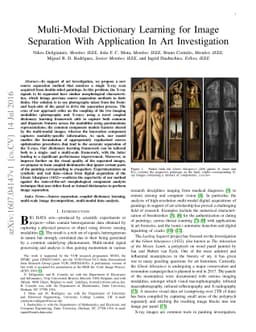 Multi-modal dictionary learning for image separation with application in
  art investigation